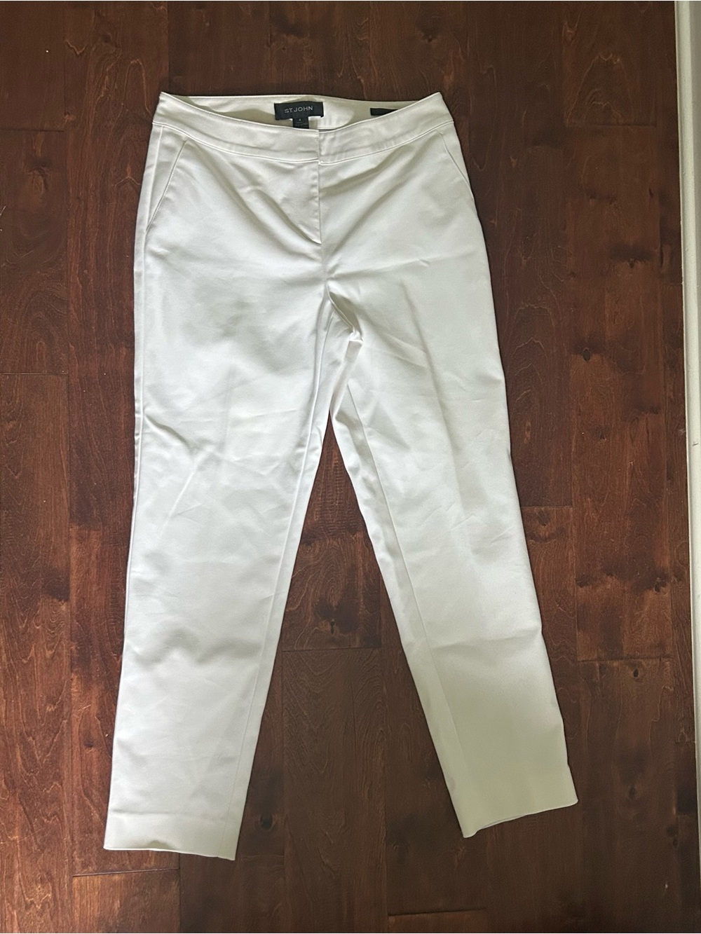 St. John White Men's-Style Ponte Chinos